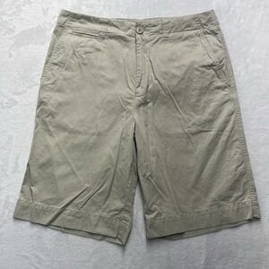Lacoste Shorts Mens 38 measures 32 Khaki Tan Chino Slim Fit Golf Outdoor Preppy